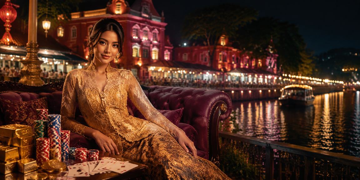 Pemain poker berbaju kebaya di Melaka bermain permainan meja dalam talian